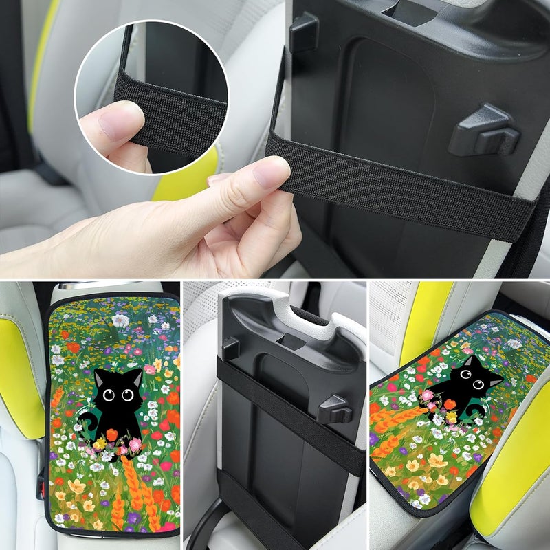 Adastrah Auto Center Console Cover,Black Cat3 Soft Waterproof Car Center Console Cover,Universal Fit for Most Vehicle SUV Truck Accessories Decor - Image 4